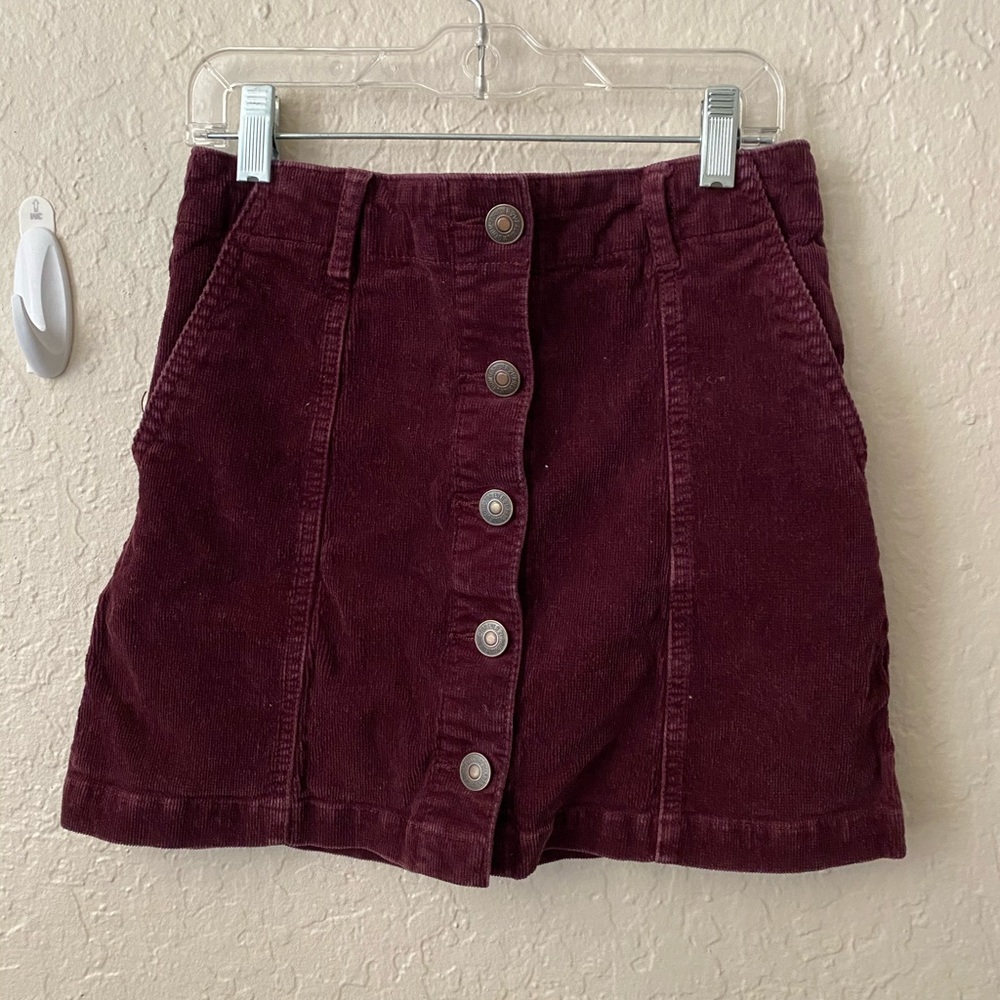 Corduroy button up skirt